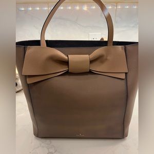Kate spade large bow tote beige
